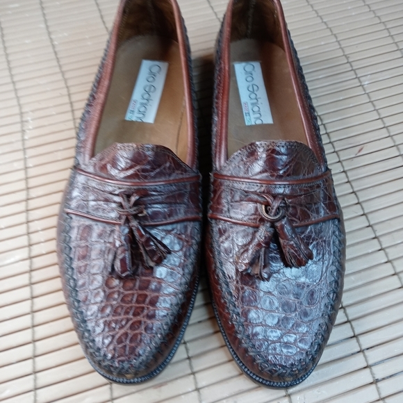 Ciro Schiano men\'s crocodile brown tassel loafer. Hand made in Italy.  Sz 7M. Ne main image 5